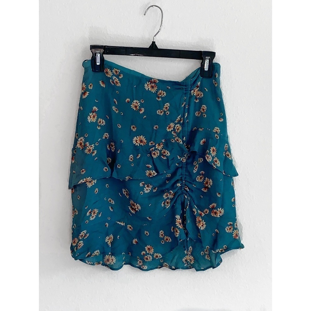 Green floral skirt